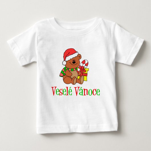 T-shirt Pour Bébé Vesele Vanoce Tchèque Ours de Noël (Devant)