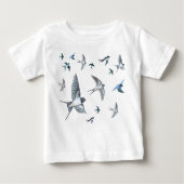 T-shirt Pour Bébé Vestige d'oiseaux avageurs volants (Devant)