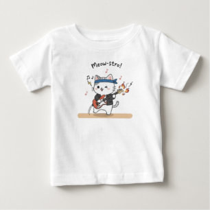 T-shirt Pour Bébé Vêtements bébé chat jouant de la guitare musique d