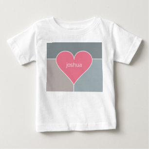T-shirt Pour Bébé Vêtements de bébé avec nom personnalisé motif cœur