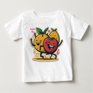 T-shirt Pour Bébé vibe positive et joyeux fruit dansant blanc