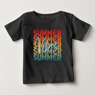 T-SHIRT POUR BÉBÉ VIBES BEACH VACANCES FAMILIALES EN ÉTÉ