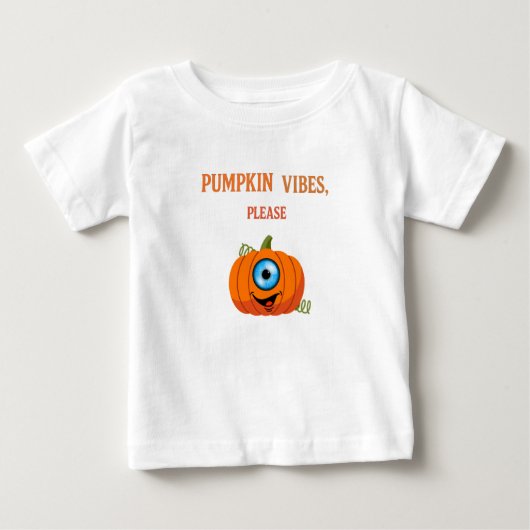 T-shirt Pour Bébé "Vibes Citrouilles S'il vous plaît - Bébé mignon H (Devant)