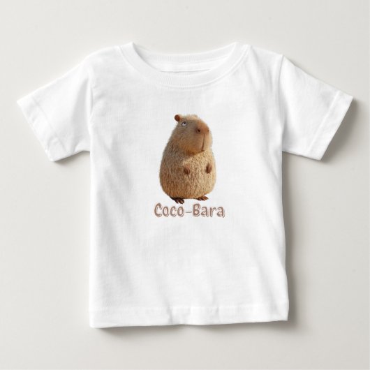 T-shirt Pour Bébé Vibes Coco-Bara. Coeur Capybara : Couture de coco (Devant)