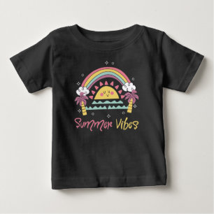 T-shirt Pour Bébé Vibes d'été : Jolie tenue de design d'été