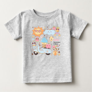 T-shirt Pour Bébé Vibes d'été Pastel