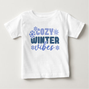 T-shirt Pour Bébé Vibes d'hiver confortables - Typographie du flocon