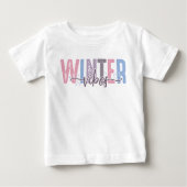 T-shirt Pour Bébé Vibes d'hiver - Typographie Pastel Soft (Devant)