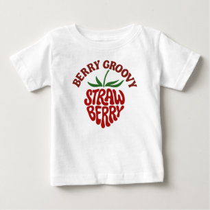 T-shirt Pour Bébé Vibes les années 70 rétro fraise super