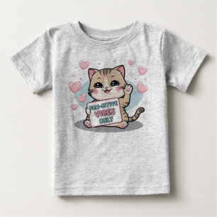 T-shirt Pour Bébé Vibes Paw seulement - Adorable Chibi Kitty Kawai