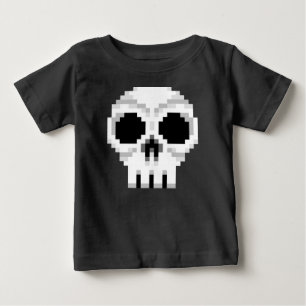 T-shirt Pour Bébé Videogame - Crâne de mort - Pixel Art