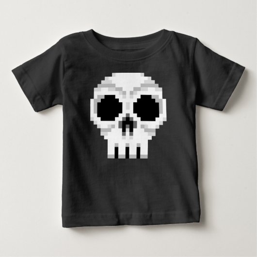 T-shirt Pour Bébé Videogame - Crâne de mort - Pixel Art (Devant)