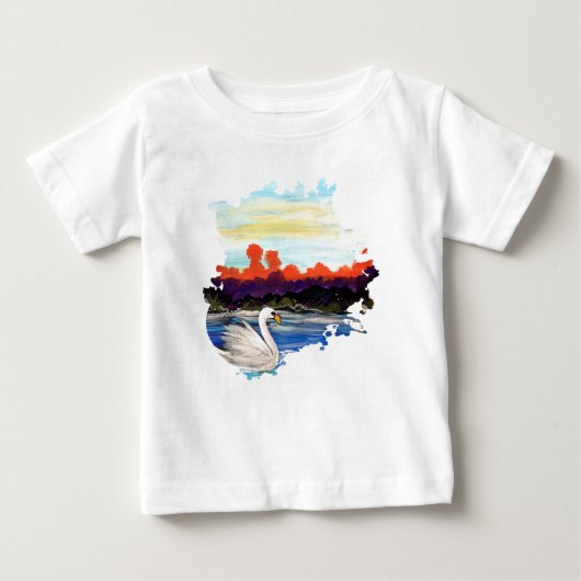 T-shirt Pour Bébé Vie cygne (Devant)