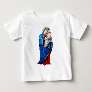 T-shirt Pour Bébé Vierge Marie avec Bébé Jésus