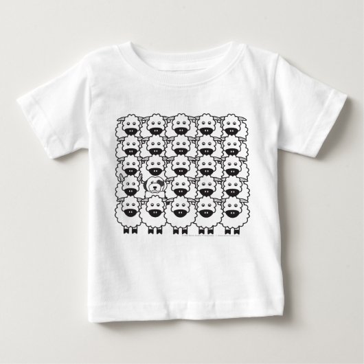 T-shirt Pour Bébé Vieux chien de berger anglais chez les moutons (Devant)