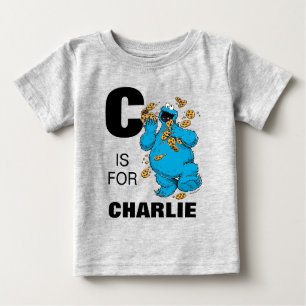 T-shirt Pour Bébé Vintage - C est pour Cookie Monster   Ajouter Votr