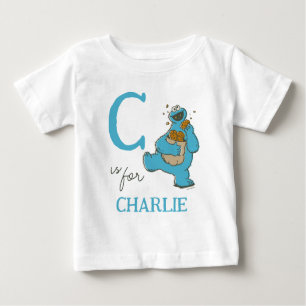 T-shirt Pour Bébé Vintage - C est pour Cookie Monster Ajouter Votr