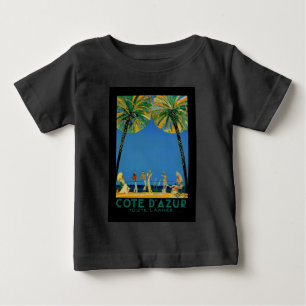 T-shirt Pour Bébé Vintage Côte d'Azur Voyage en France