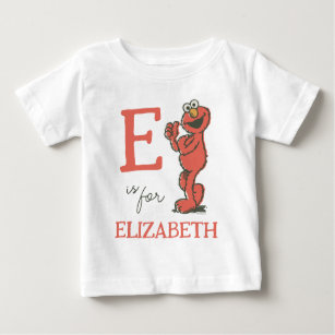 T-shirt Pour Bébé Vintage - E est pour Elmo   Ajouter Votre Nom