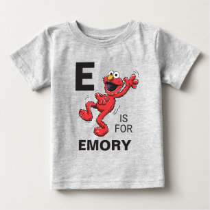 T-shirt Pour Bébé Vintage - E est pour Elmo Ajouter Votre Nom Baby