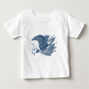 T-shirt Pour Bébé Vintage Patriotique hurlant Aigle USA Flag Flèches