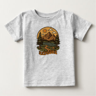 T-shirt Pour Bébé Vintage/rustique exploration de la nature en plein