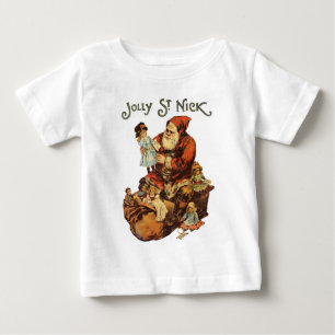 T-shirt Pour Bébé Vintage Santa Claus St. Nickn Art Imprimer
