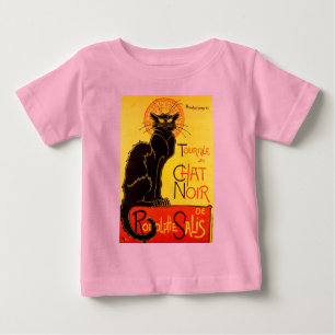 T-shirt Pour Bébé Vintage Tournee de Conversation Noir Chat Noir