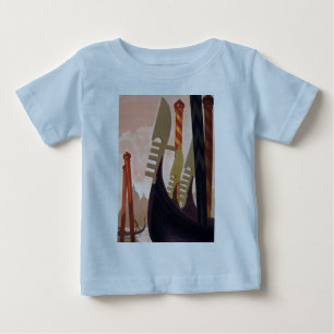 T-shirt Pour Bébé Vintage Venezia Gondolas