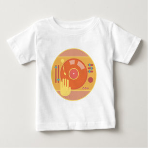 T-shirt Pour Bébé Vinyle-disque-joueur-main-éraflure-lumière