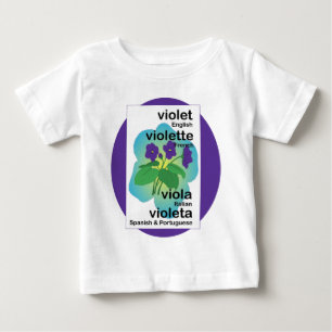 T-shirt Pour Bébé Violettes dans beaucoup de langues