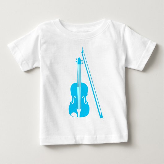 T-shirt Pour Bébé Violon - bleu ciel (Devant)