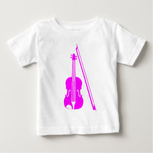 T-shirt Pour Bébé Violon - Magenta