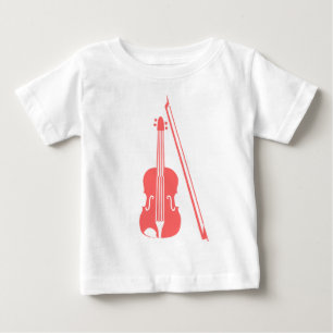 T-shirt Pour Bébé Violon - Rose Tropical