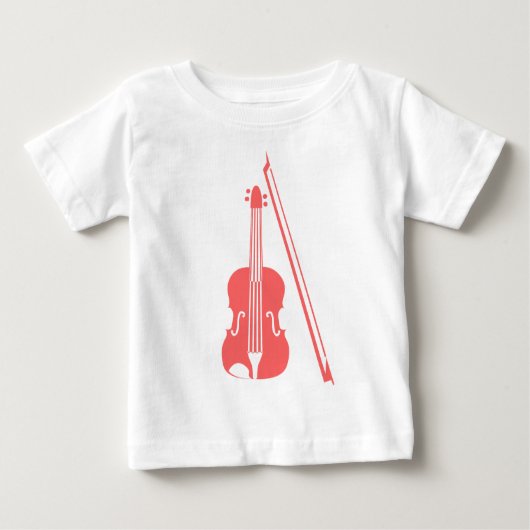 T-shirt Pour Bébé Violon - rose tropicale (Devant)