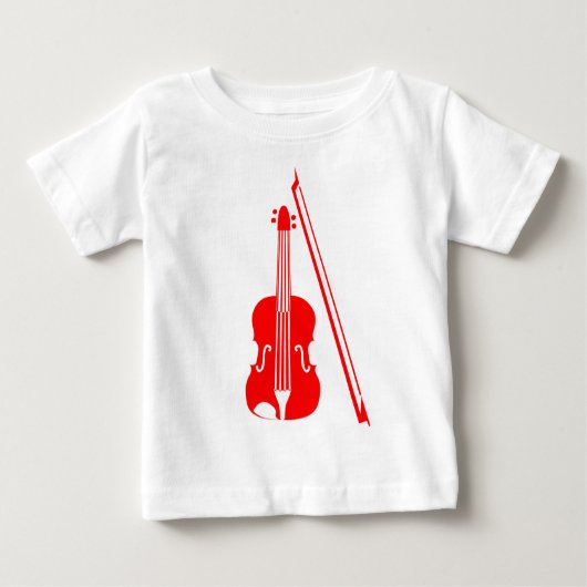 T-shirt Pour Bébé Violon - Rouge (Devant)
