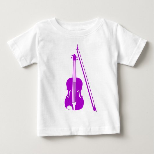 T-shirt Pour Bébé Violon - Violet (Devant)