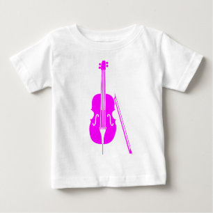 T-shirt Pour Bébé Violoncelle - Magenta