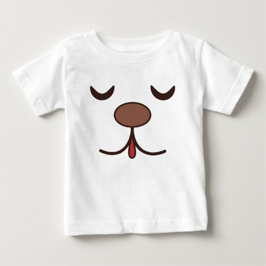 T-shirt Pour Bébé Visage de chien adorable blanc (Devant)