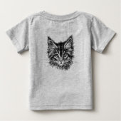 T-shirt Pour Bébé Visage de Kitten noir et blanc (Dos)