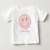 T-shirt Pour Bébé Visage Souriant Daisies Graphique Rose Pastel  (Devant)