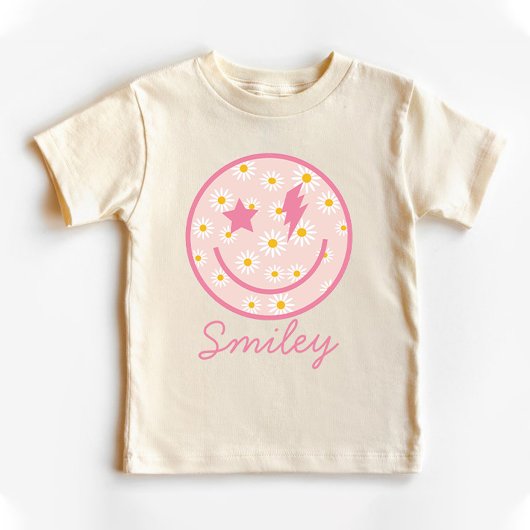 T-shirt Pour Bébé Visage Souriant Graphique Rose Pastel 