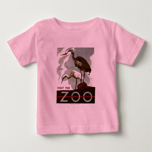 T-shirt Pour Bébé Visitez le zoo - l'affiche de WPA - (Devant)