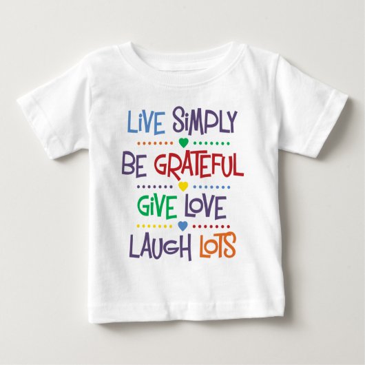 T-shirt Pour Bébé Vivez simplement (Devant)