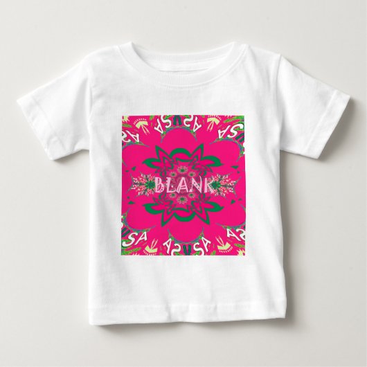 T-shirt Pour Bébé Vivid Vivid Bébé rose floral violet ombrage Monogr (Devant)