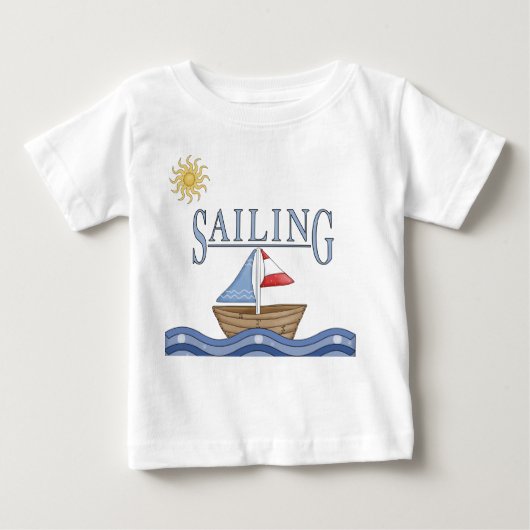 T-shirt Pour Bébé Voile - Bord À Voile Sur L'Eau (Devant)