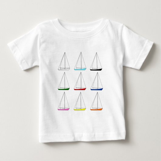 T-shirt Pour Bébé Voiliers colorés lumineux (Devant)