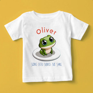 T-shirt Pour Bébé Voir Vous Me Fait Sourire Nom Personnalisé