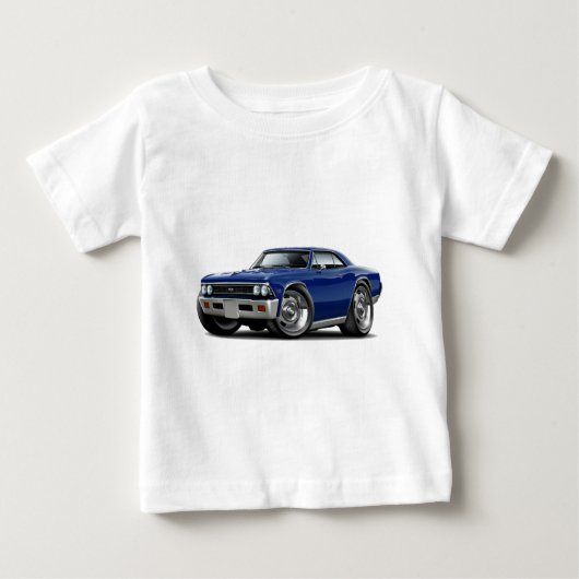 T-shirt Pour Bébé Voiture 1966 bleu-foncé de Chevelle (Devant)