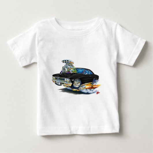 T-shirt Pour Bébé Voiture 1966 noire de Chevelle (Devant)